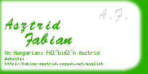 asztrid fabian business card